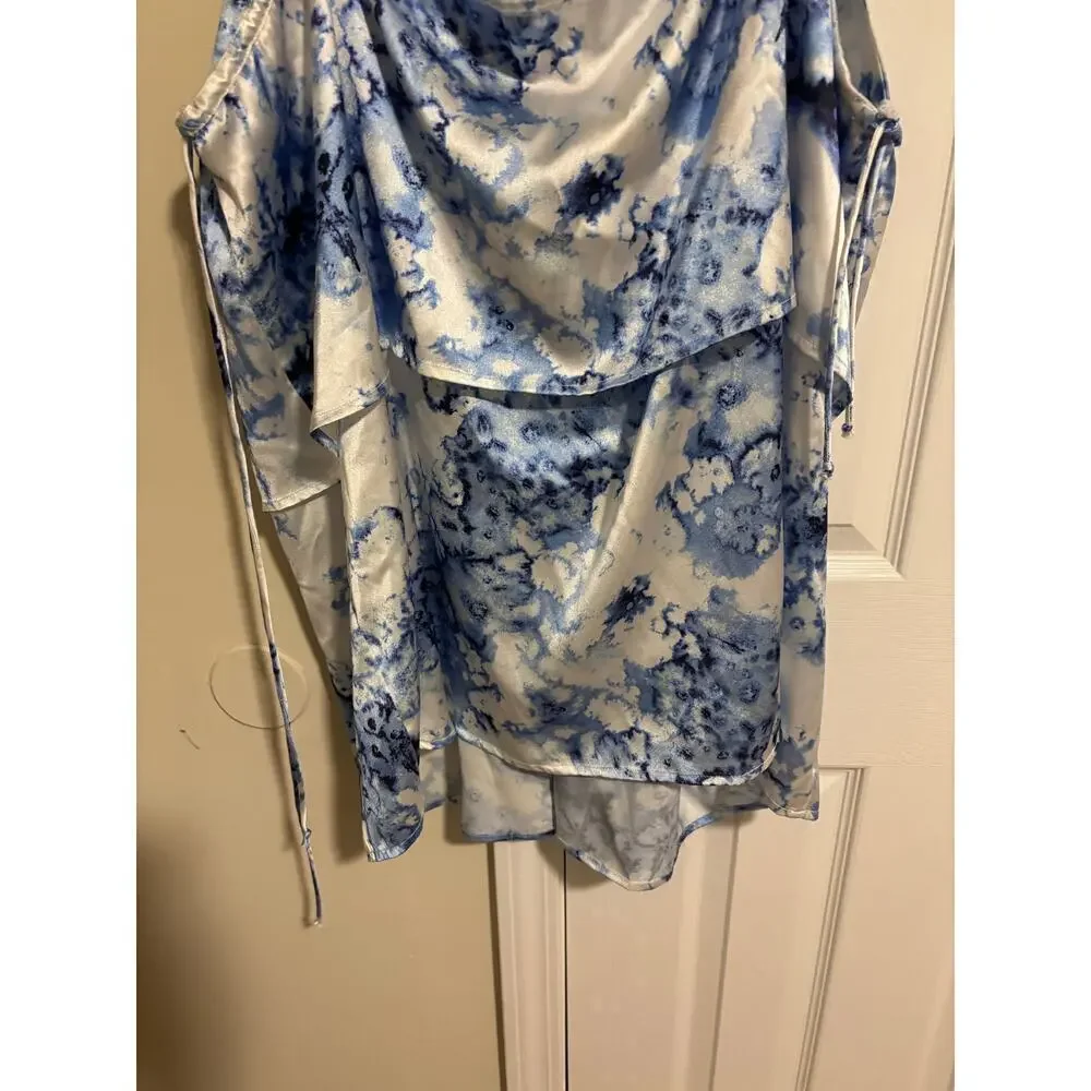 Beach Riot bathing suit cover dress blue and white sz L